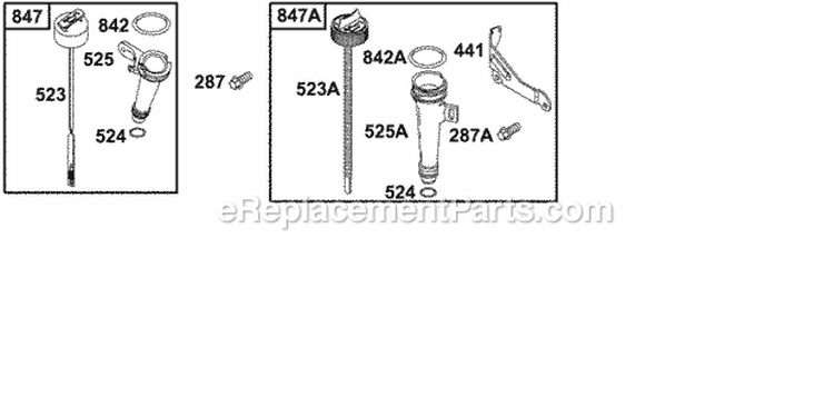Oil Group Diagram and Parts List for 137212-1313-E1  Briggs and Stratton Engine